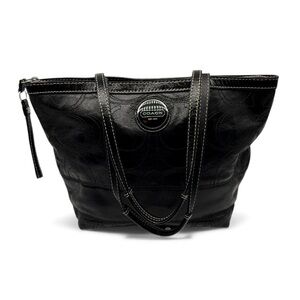 COACH Ashley Embossed Patent Leather Tote Bag – Black – F15442